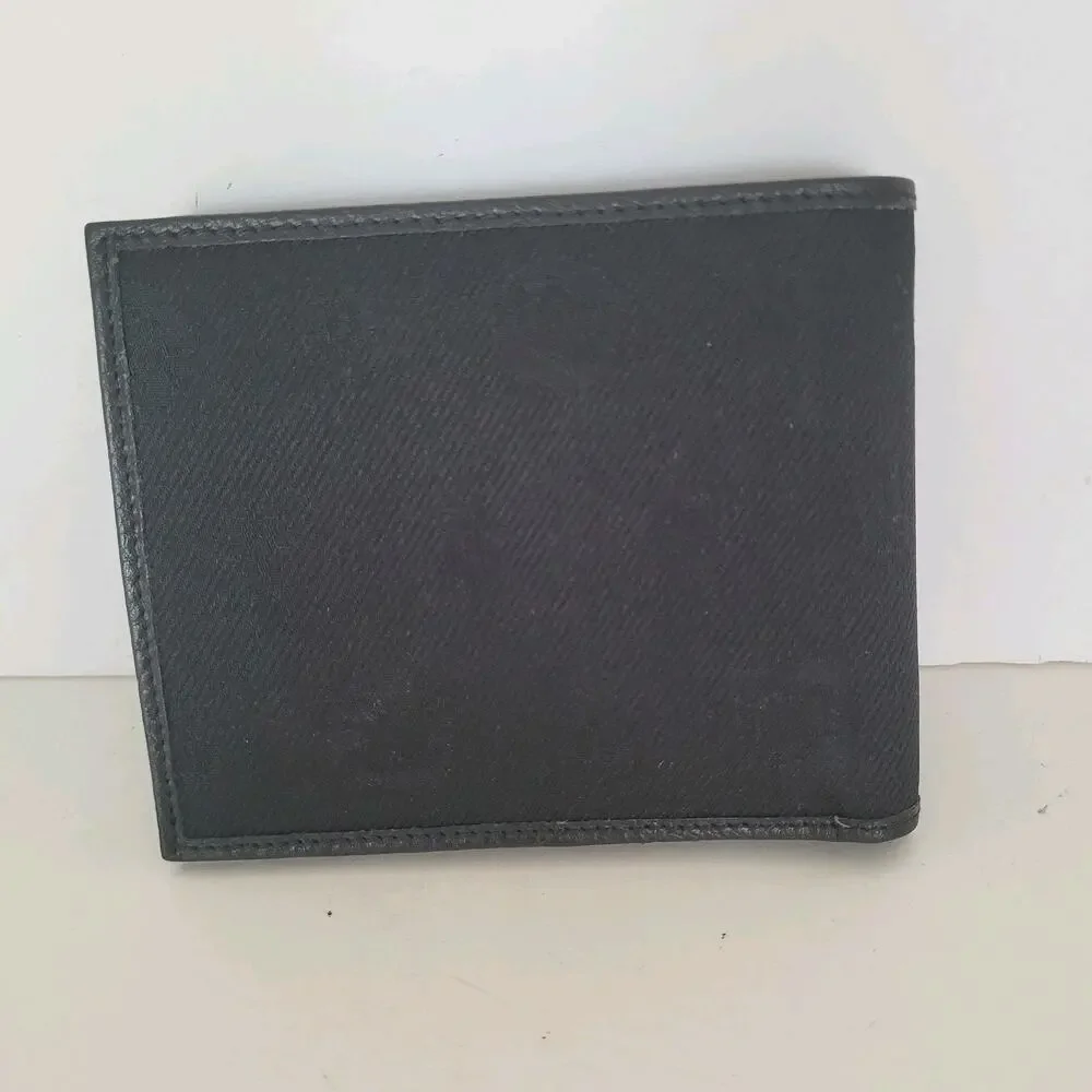Hunting World Designer Olive Black Wallet Italian Canvas Leather‎ Quality New